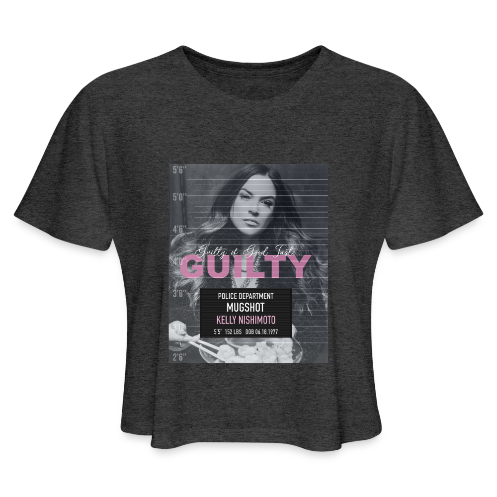 *Guilty Kelly* (Cropped Graphic Tee) - deep heather